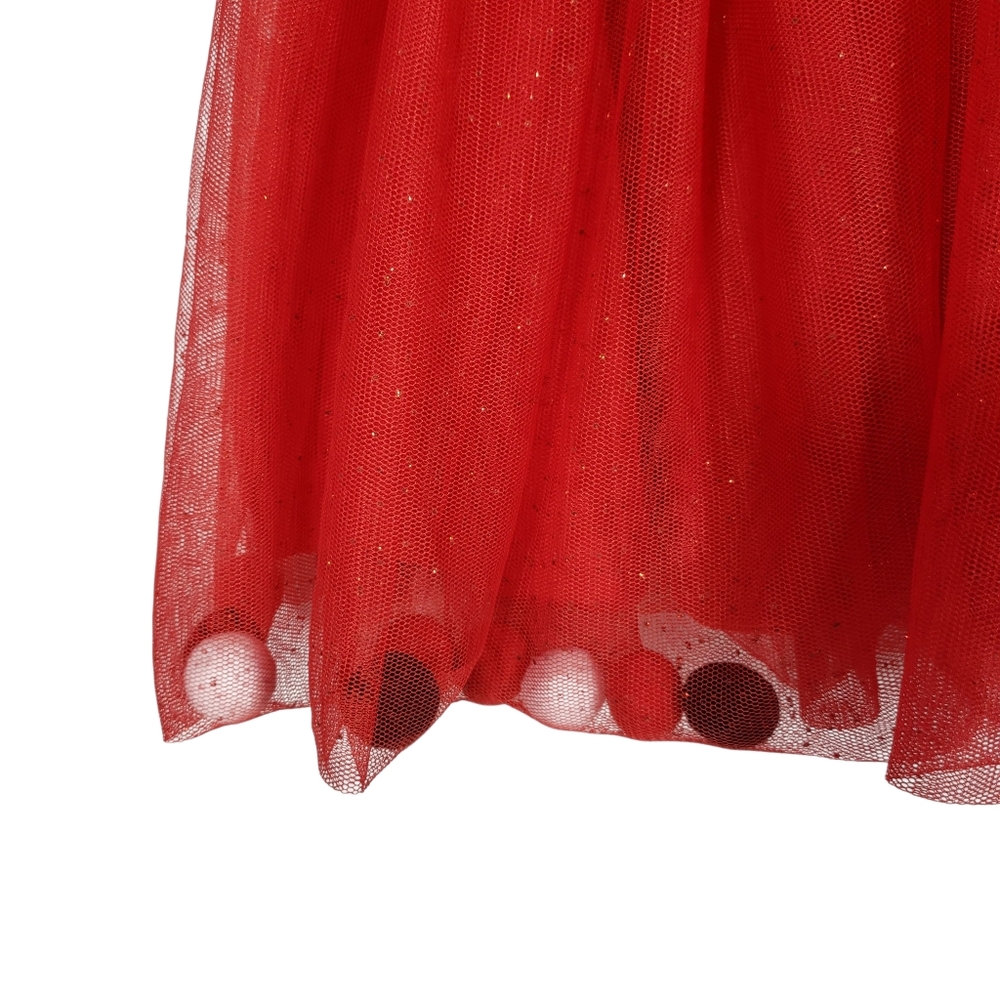 Disney Minnie Mouse Girls Red Tulle Glitter Dress with Bow size 4 Costume - Picture 5 of 7